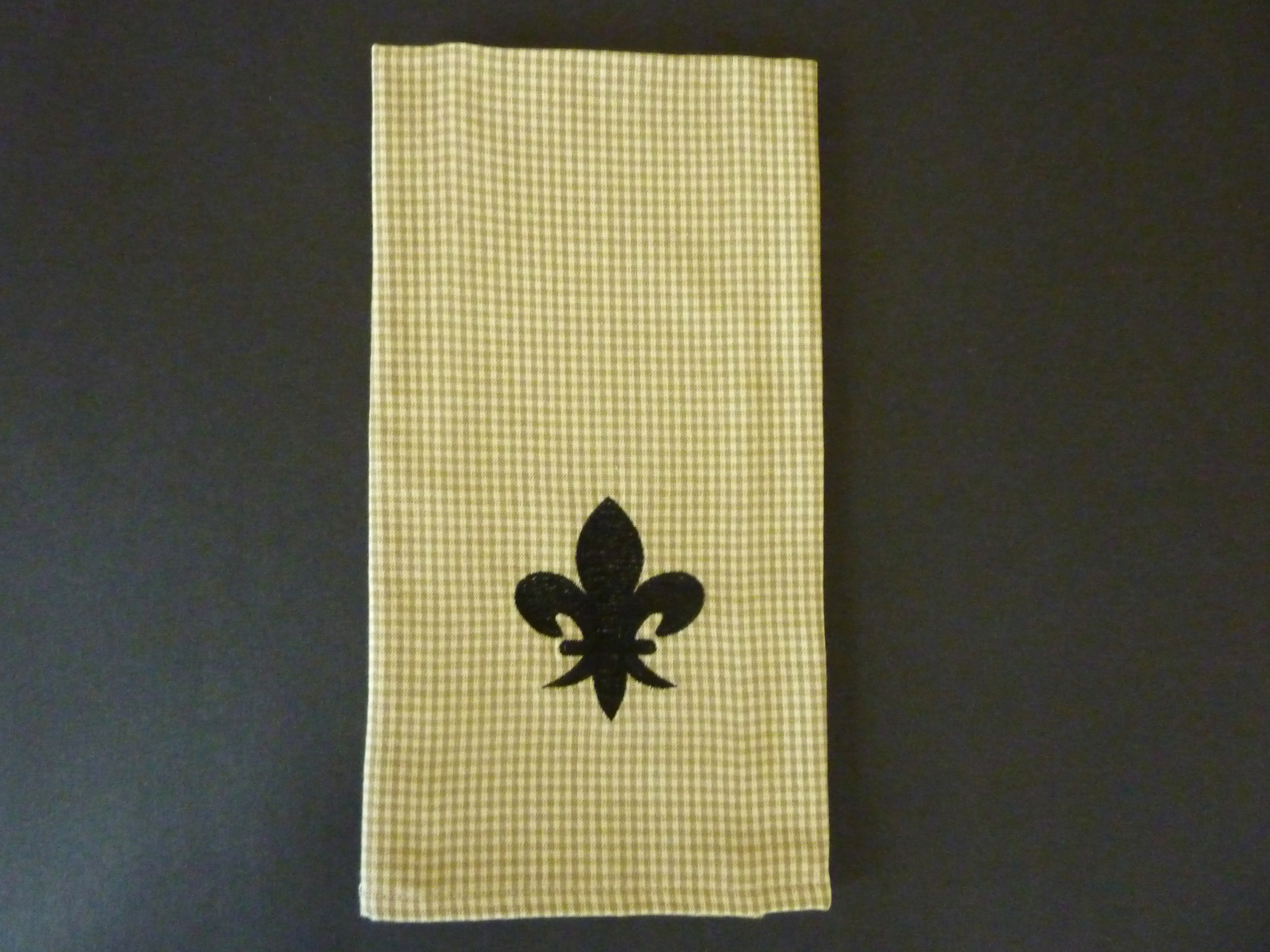 Fleur de lis Christmas Kitchen Towel, Farmhouse Dish Towel